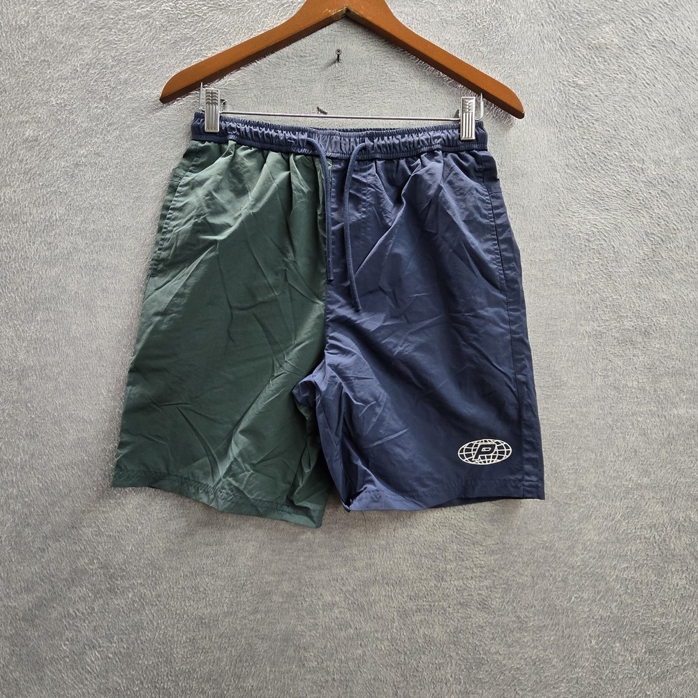 Primitive Men Swimwear S Navy Swim Trunks Colorblock Globe